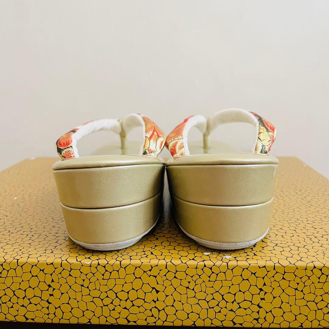 【美品】振袖用バッグ　草履　成人式　振袖　西陣織　正絹　Mサイズ