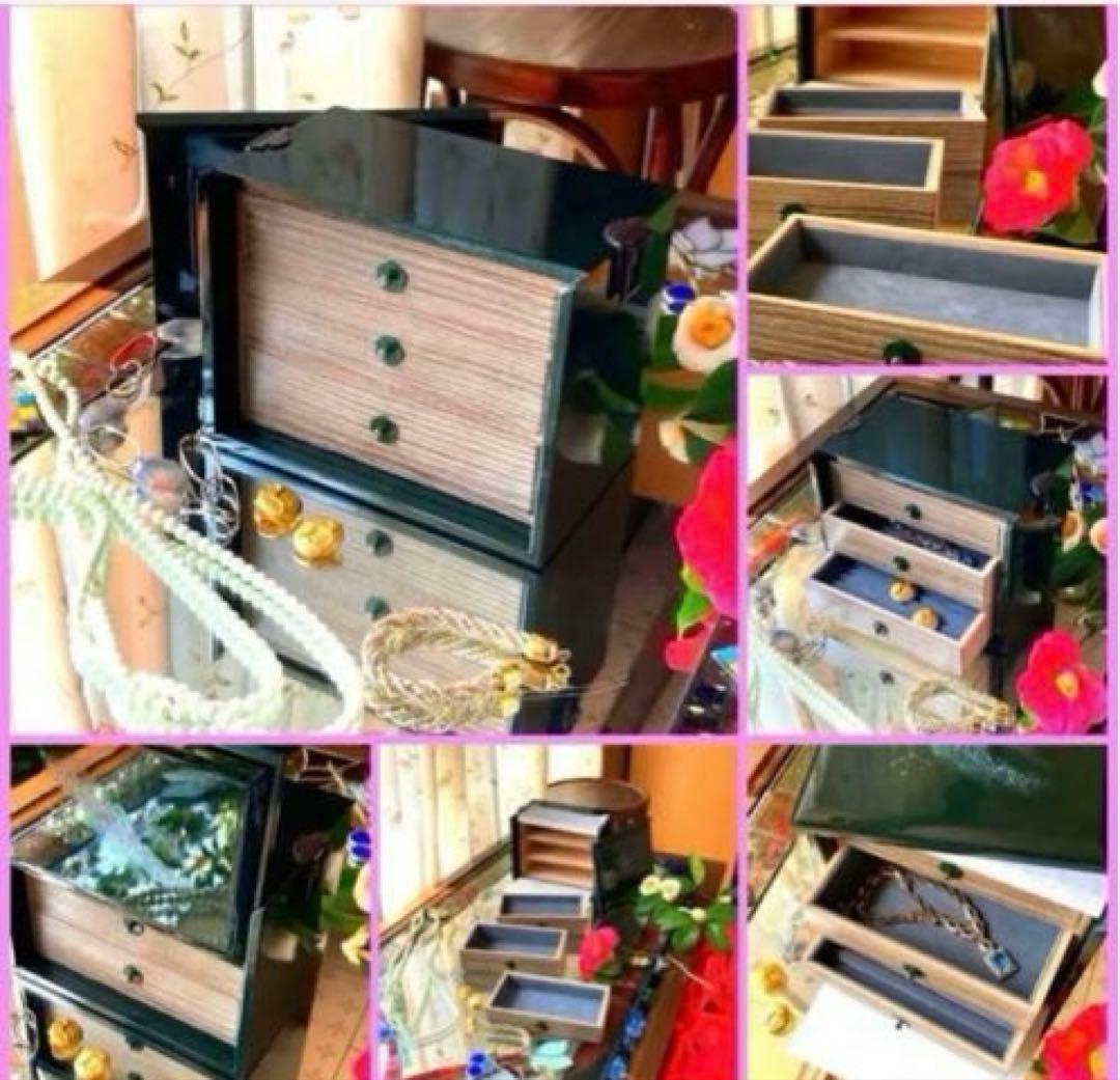 K様へ感謝お嫁入JAPAN輪島螺鈿蒔絵宝石箱「銀河-翠みどり」2点