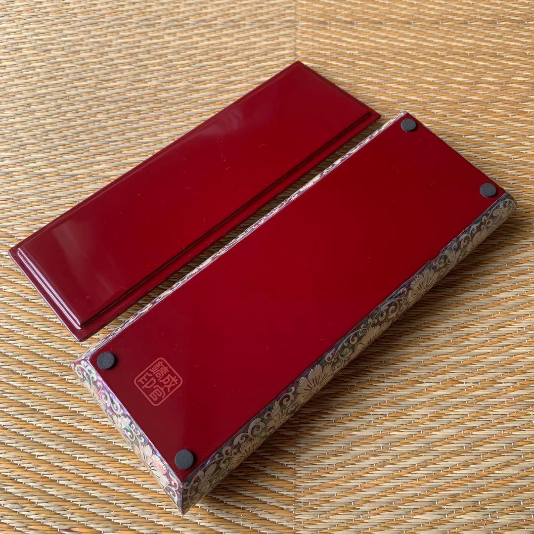 成官鎬印 韓国 螺鈿 蝶々 花 小物入れ 落款