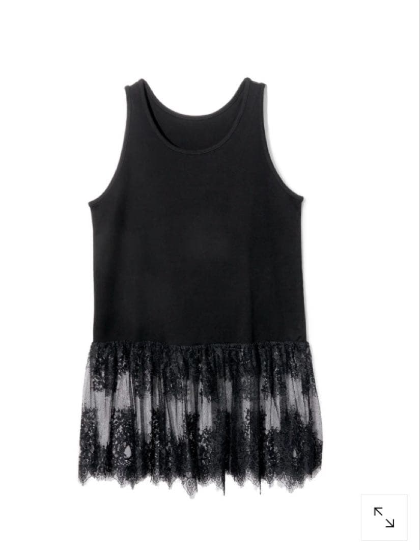 Ade 田丸麻紀裾レースタンクトップ　ブラック