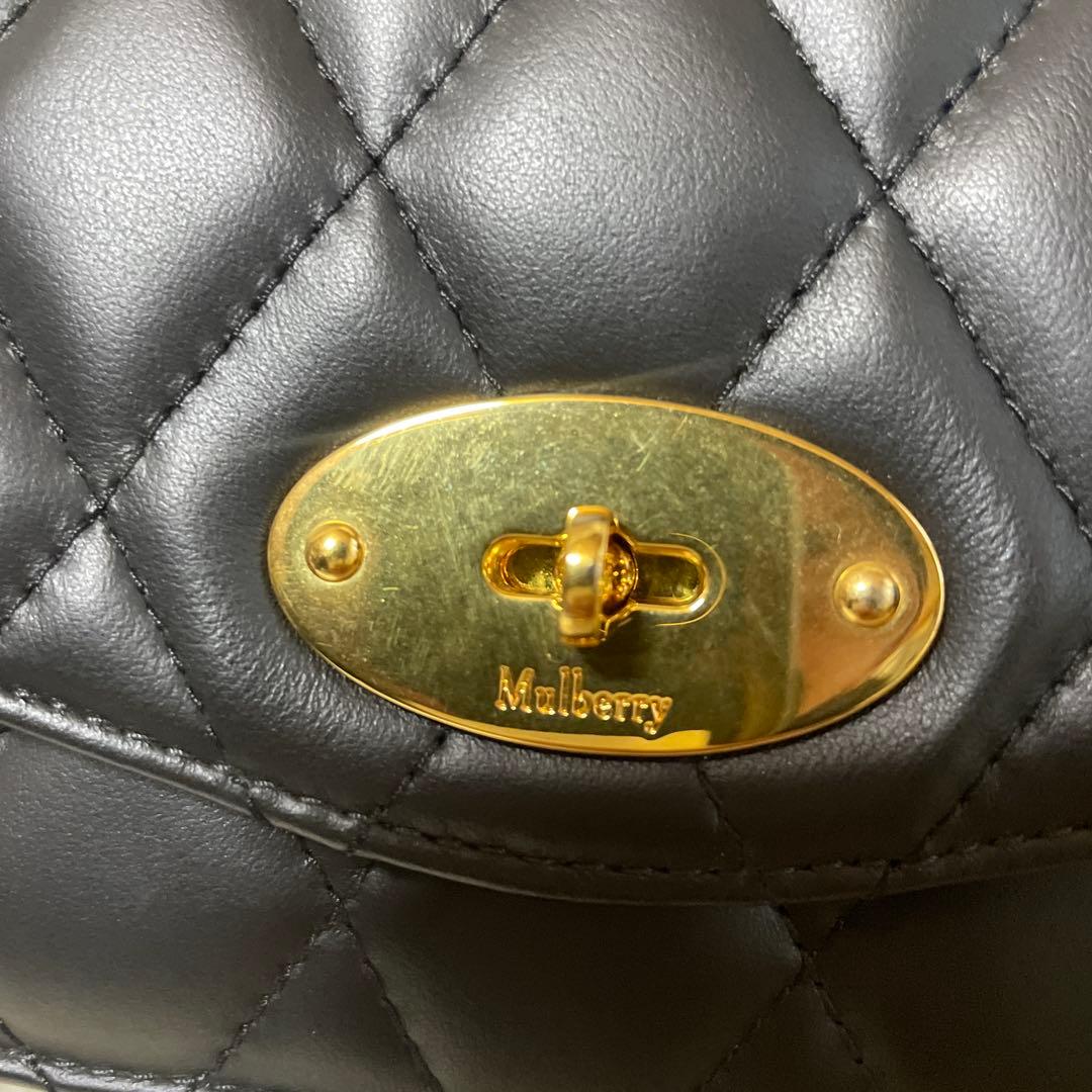 Mulberry スモールダーリー チェーン　レザー　キルティングバッグ　黒