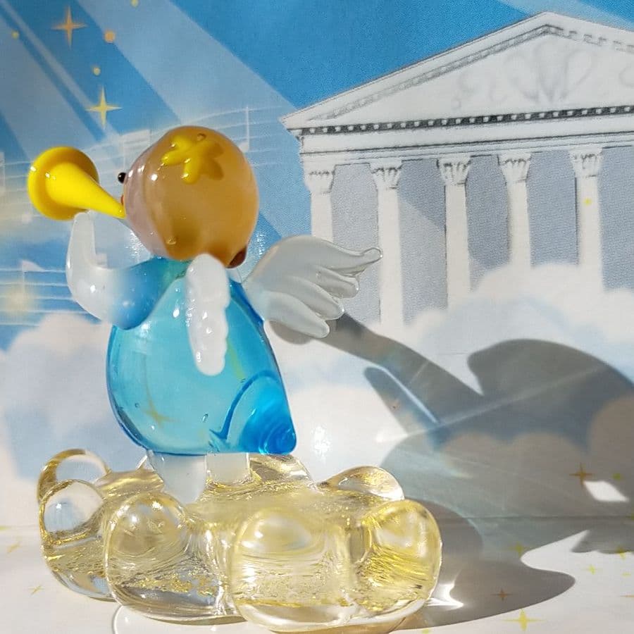 ガラス細工  エンジェル・イルカ音楽隊 セット