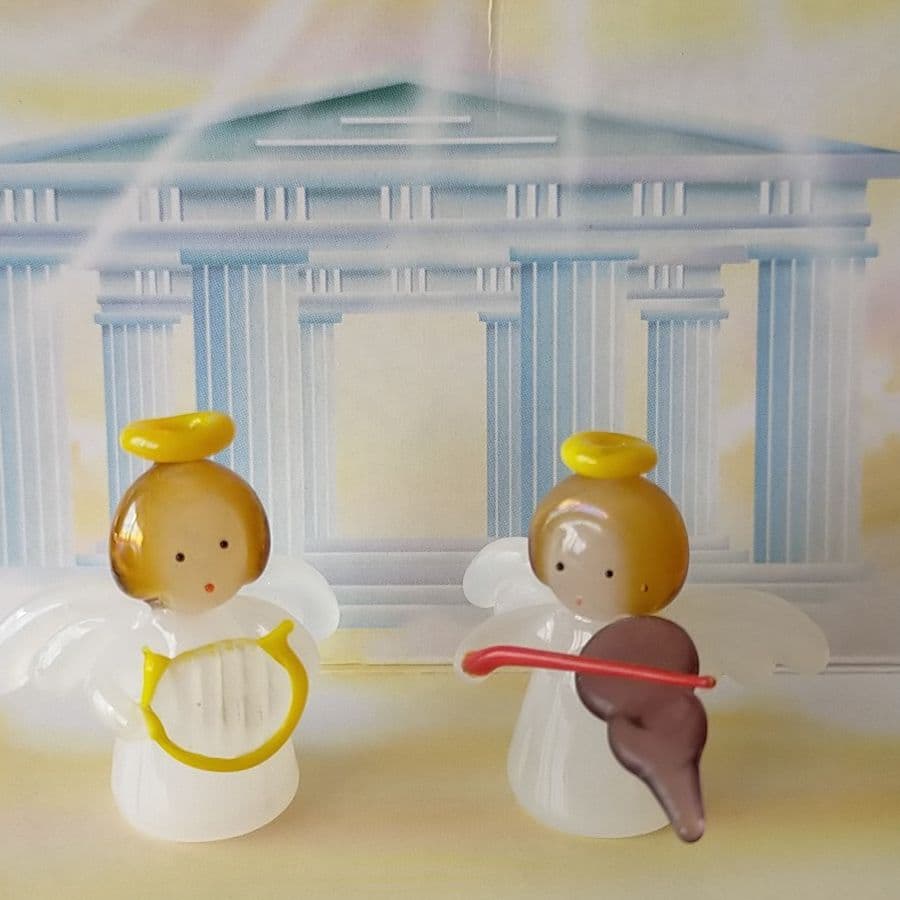 ガラス細工  エンジェル・イルカ音楽隊 セット