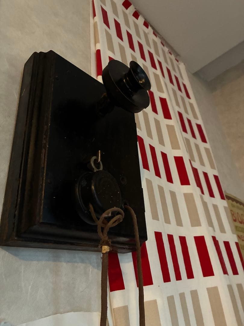 アンティーク　壁掛け式　電話機　室内電話　ベル　木製　呼び鈴　Bell　アメリカ