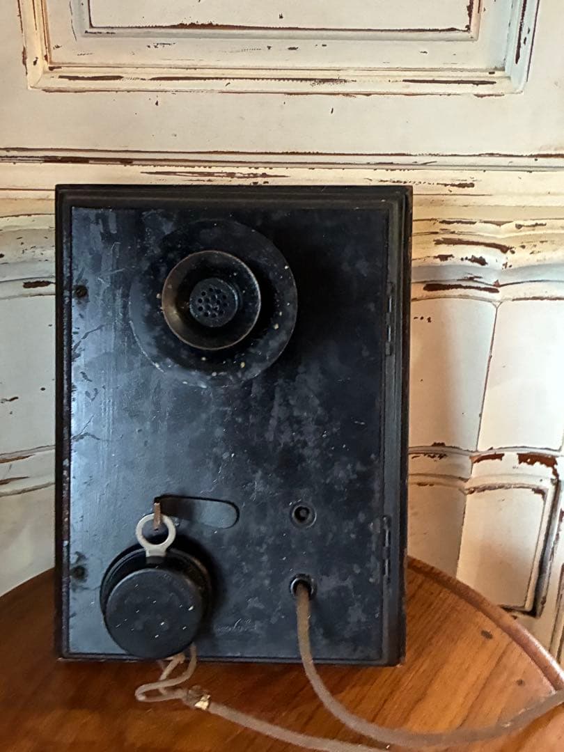 アンティーク　壁掛け式　電話機　室内電話　ベル　木製　呼び鈴　Bell　アメリカ