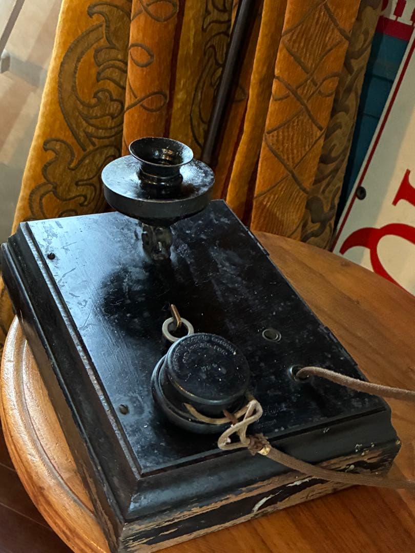 アンティーク　壁掛け式　電話機　室内電話　ベル　木製　呼び鈴　Bell　アメリカ