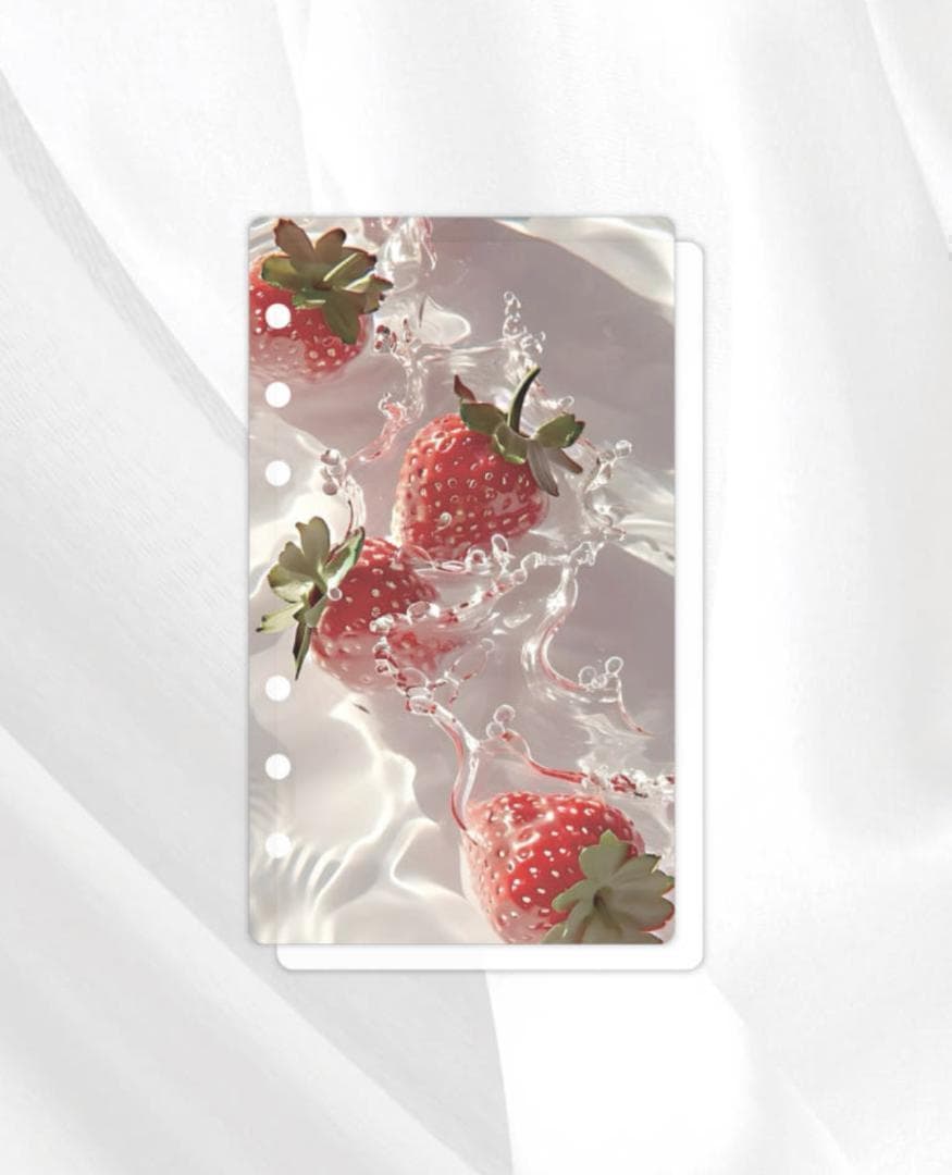 韓国♡アクリルバインダー♡いちご♡A6貯金SAVING