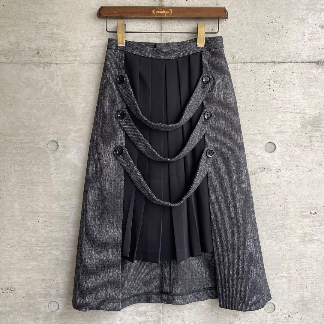 PAMEO POSE 2way プリーツ 切り替え 膝丈スカート