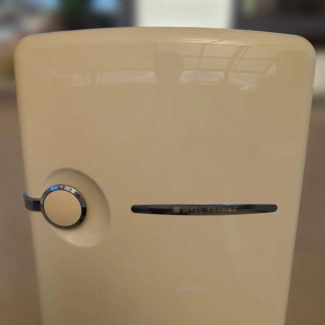 N*H　クリーム色レトロ冷蔵庫 ナショナル ウィル NR-B26B1