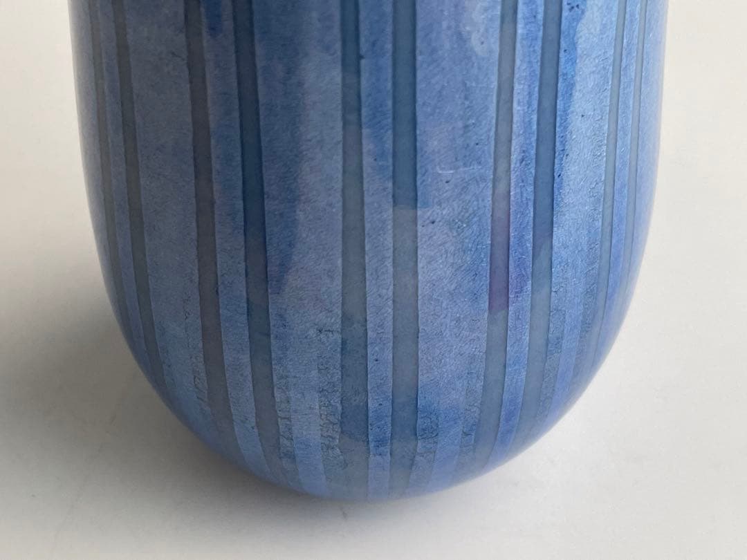 人間国宝　陶芸家　中田一於　釉裏銀彩　花入　九谷焼　共箱　小野珀子