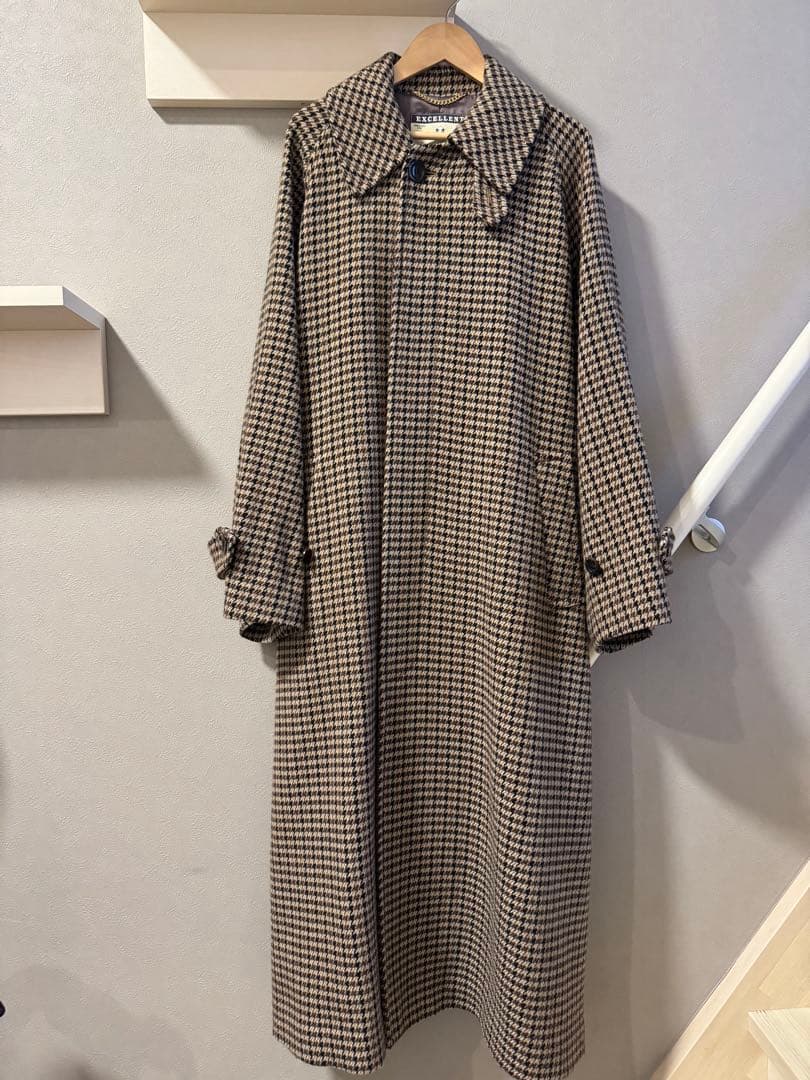 L'ESSAGE チェック柄オーバーサイズコート