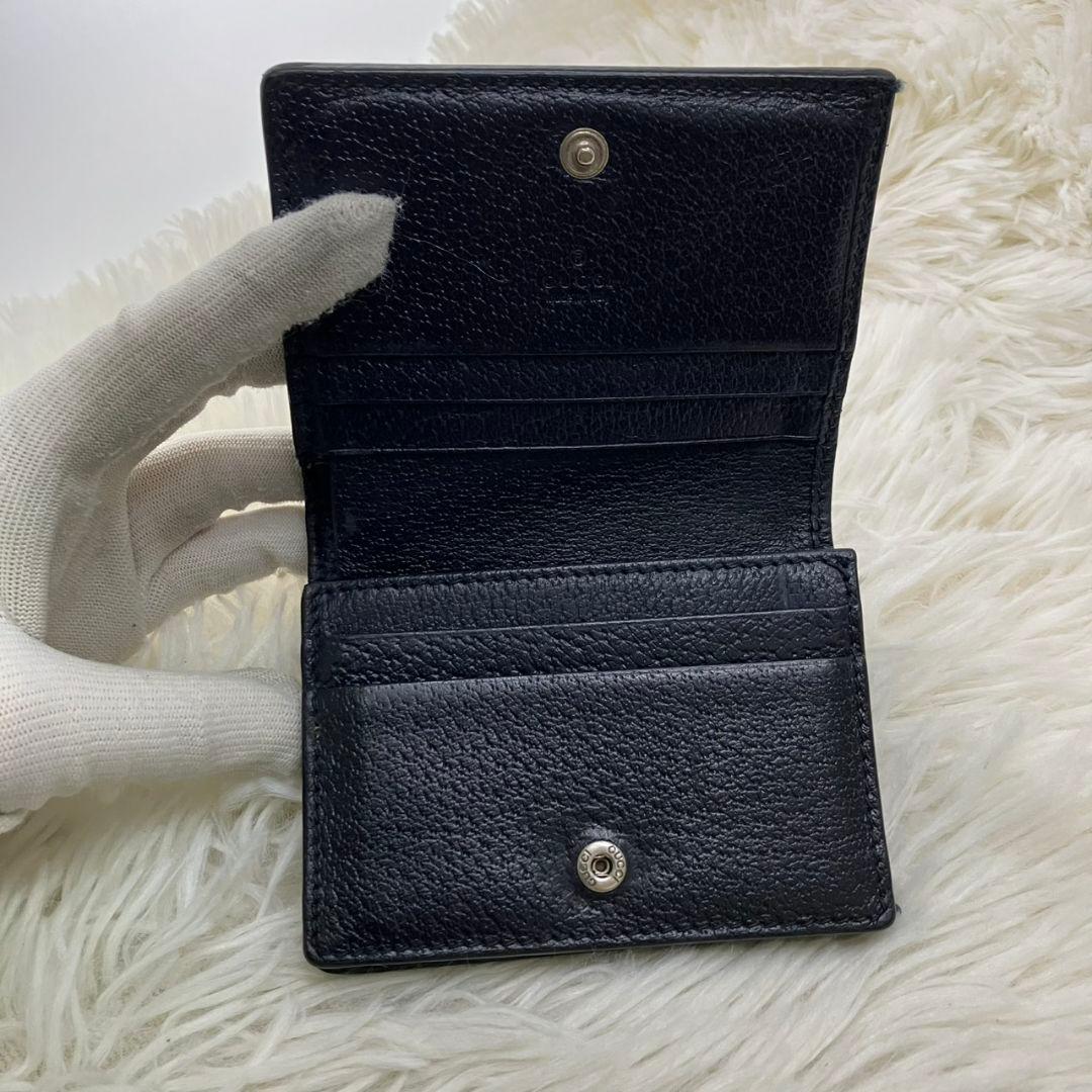 極美品　グッチ　オフィディア　折財布　GGマーモント　スプリーム　ネイビー
