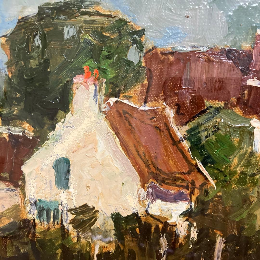 モーリスマルタン印象派風景画 金色フレーム付き15Ｆ