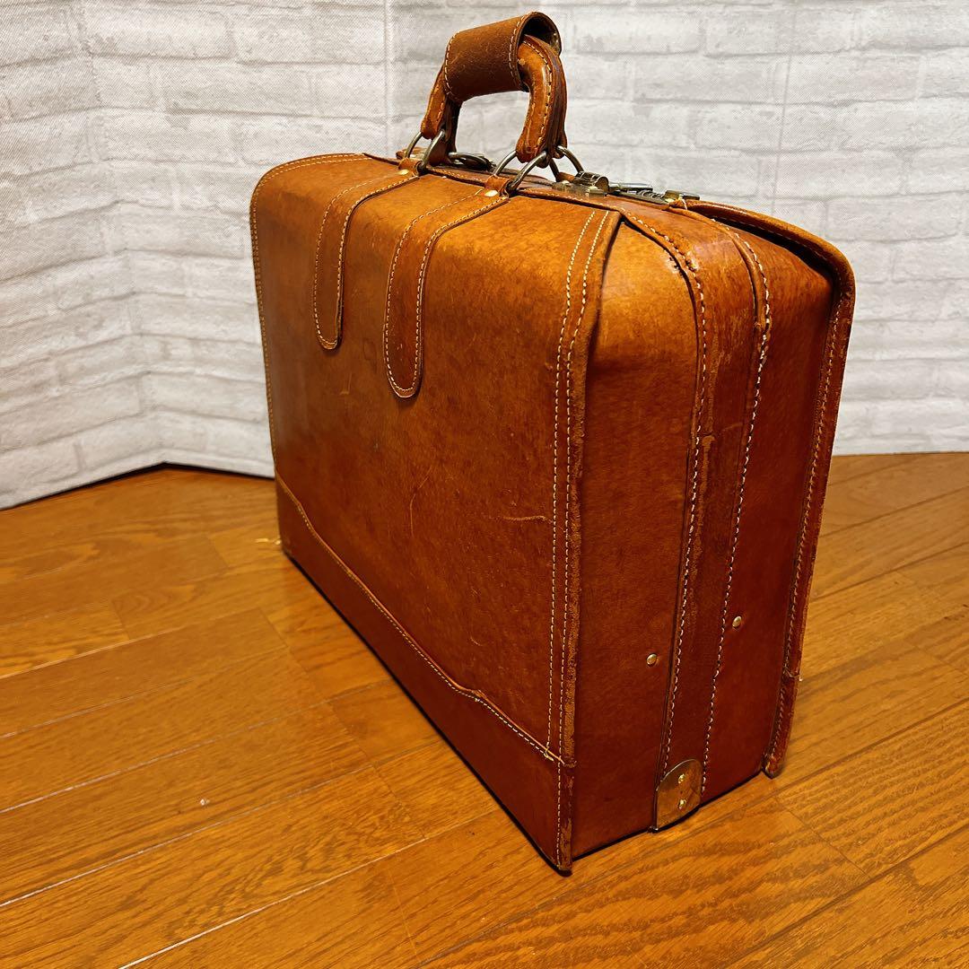 【革製】ヴィンテージ レザートランク 角型ドクターバッグ 大容量 アンティーク