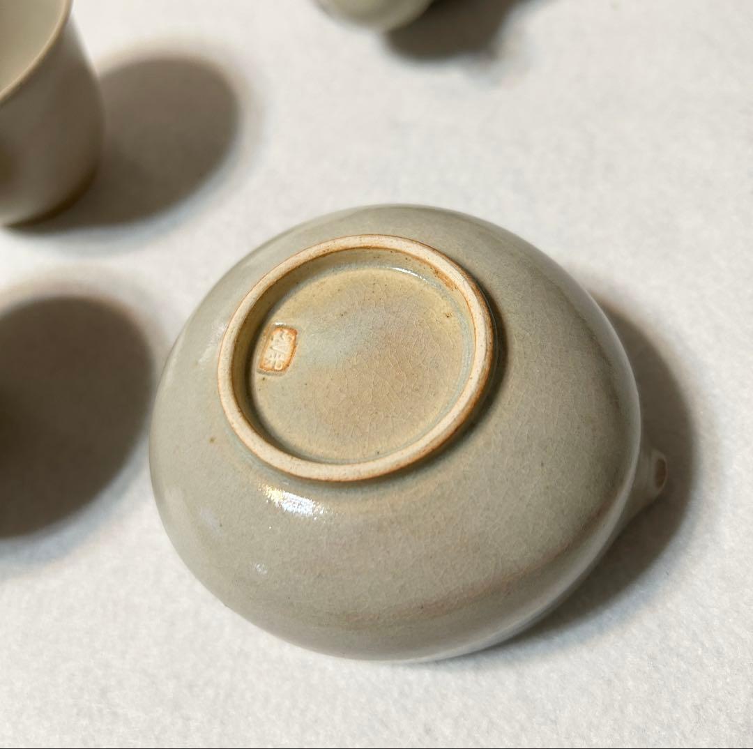 ふく光 松村栄吉 茶器揃 急須 湯冷まし 湯呑 煎茶道具 煎茶器 茶道具 共箱