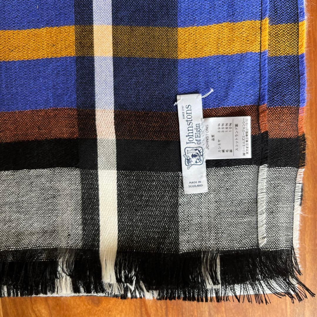 ☆新品☆ JOHNSTONS カシミア&シルク タータンチェック柄 ストール