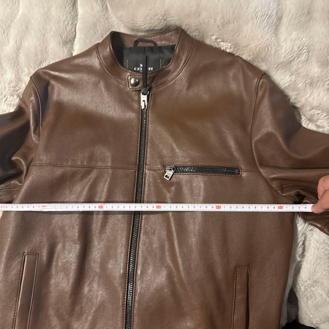 ち*い様 COACH ブラウン レザー シングルライダース週末限定値下げ