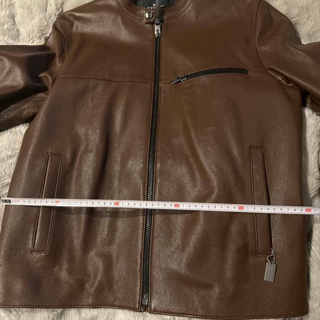 ち*い様 COACH ブラウン レザー シングルライダース週末限定値下げ