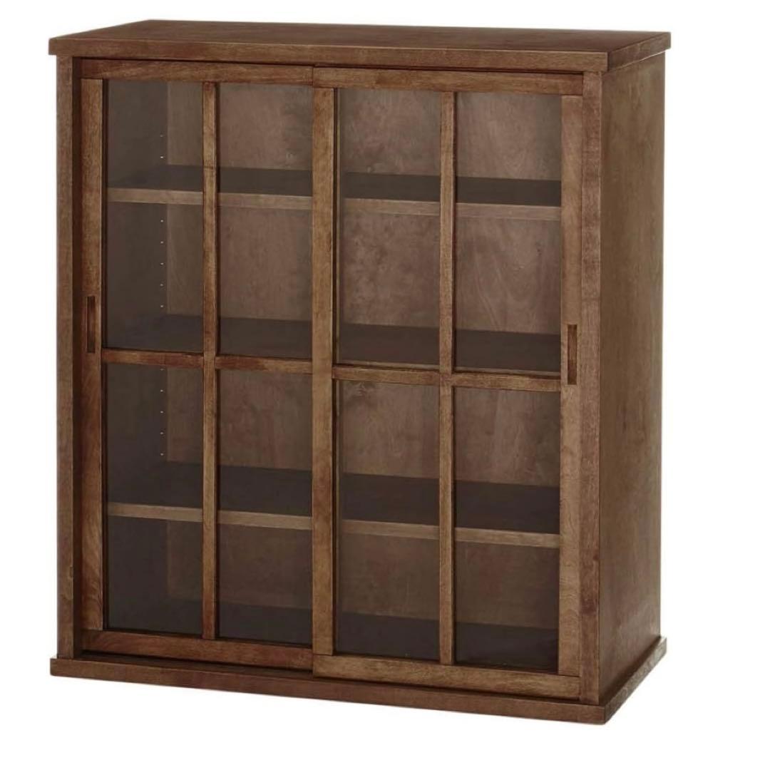 ベルメゾン　キャビネット食器棚　上部ガラス戸のみ