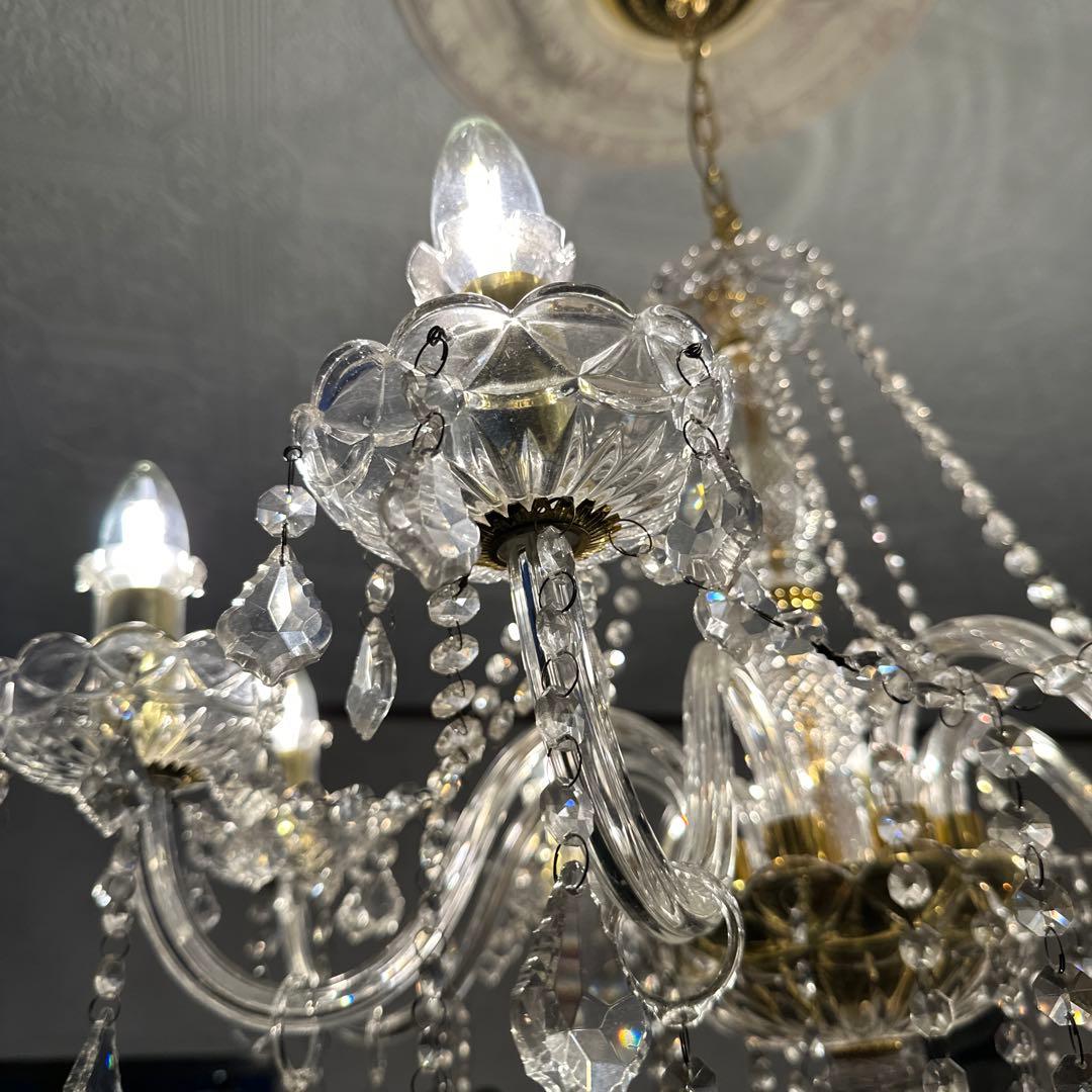 ヴィンテージ　美しすぎるガラスのシャンデリア　引き取り限定
