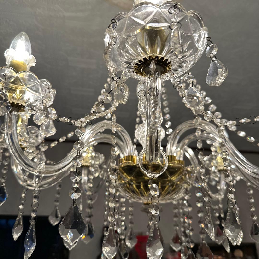 ヴィンテージ　美しすぎるガラスのシャンデリア　引き取り限定