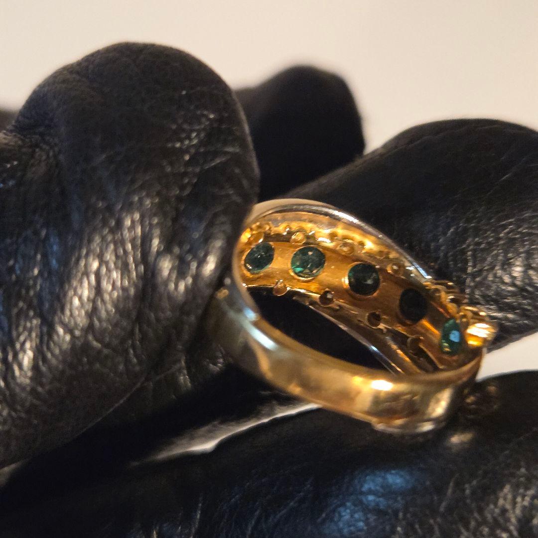 【美品】エメラルド　ダイヤモンド　リング　指輪　K18　PT900
