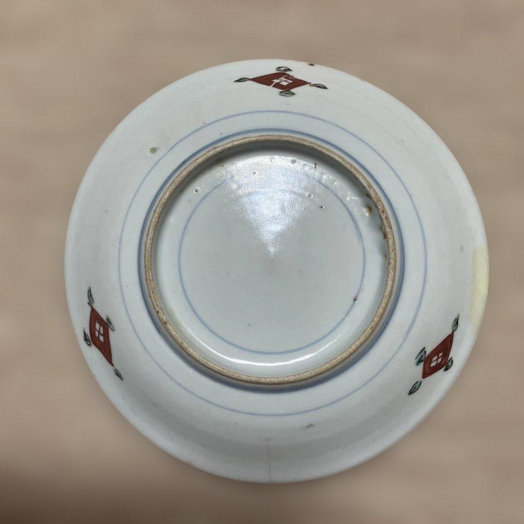 色九谷　草花文　皿