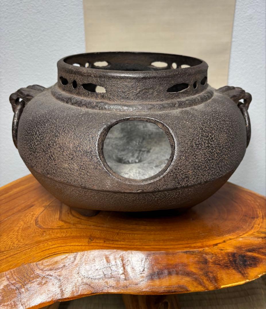龍面風炉 龍面釜 野々田炭型電熱機 一式 野々田商器 茶道具