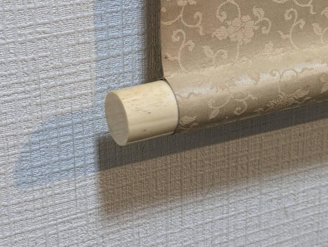 【真作】掛軸　山路の旅人図　秋の情景　南画風山水画　文人山水の佳作　T106