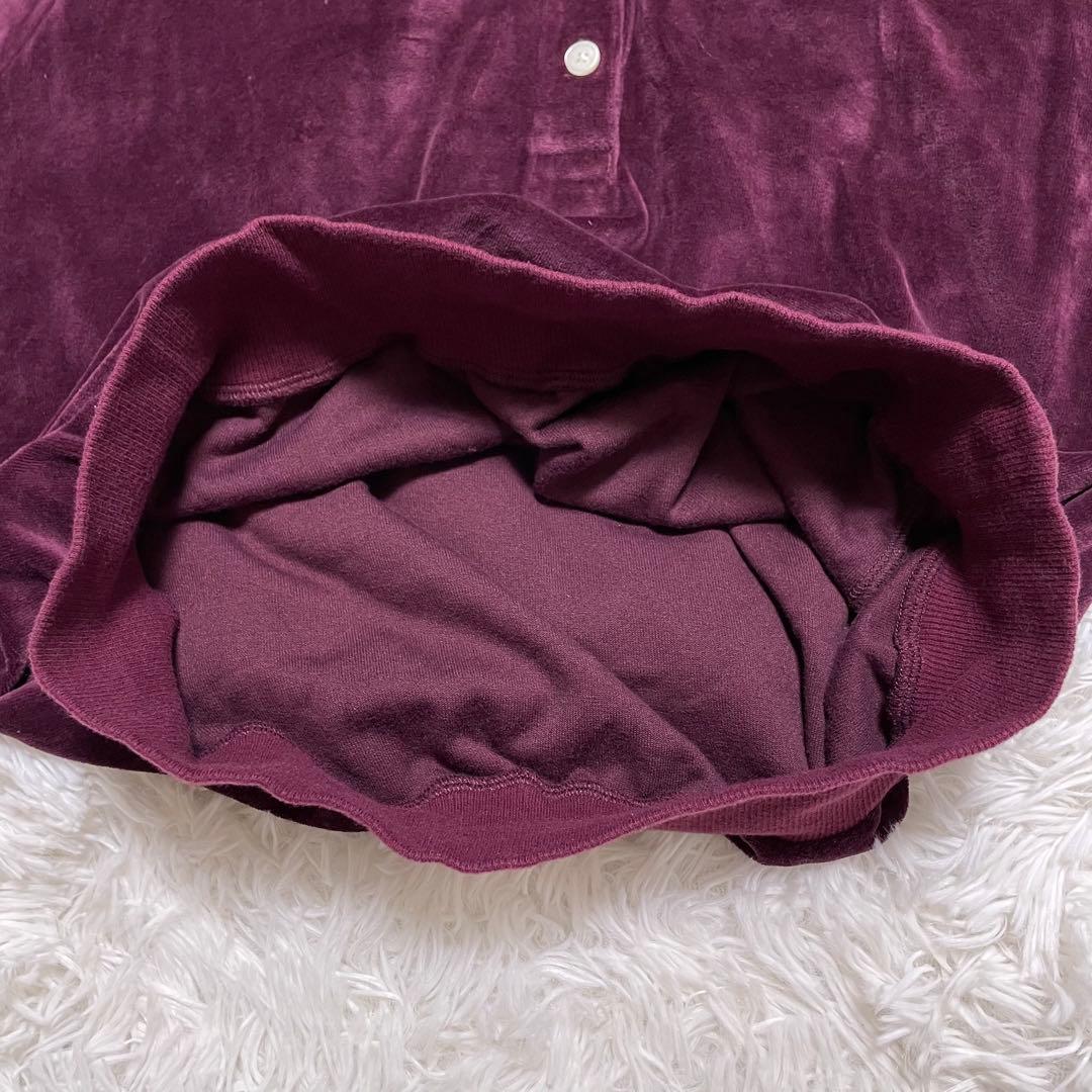 美品　FRED PERRY フレッドペリー　ベロア　ポロシャツ　長袖　刺繍ロゴ