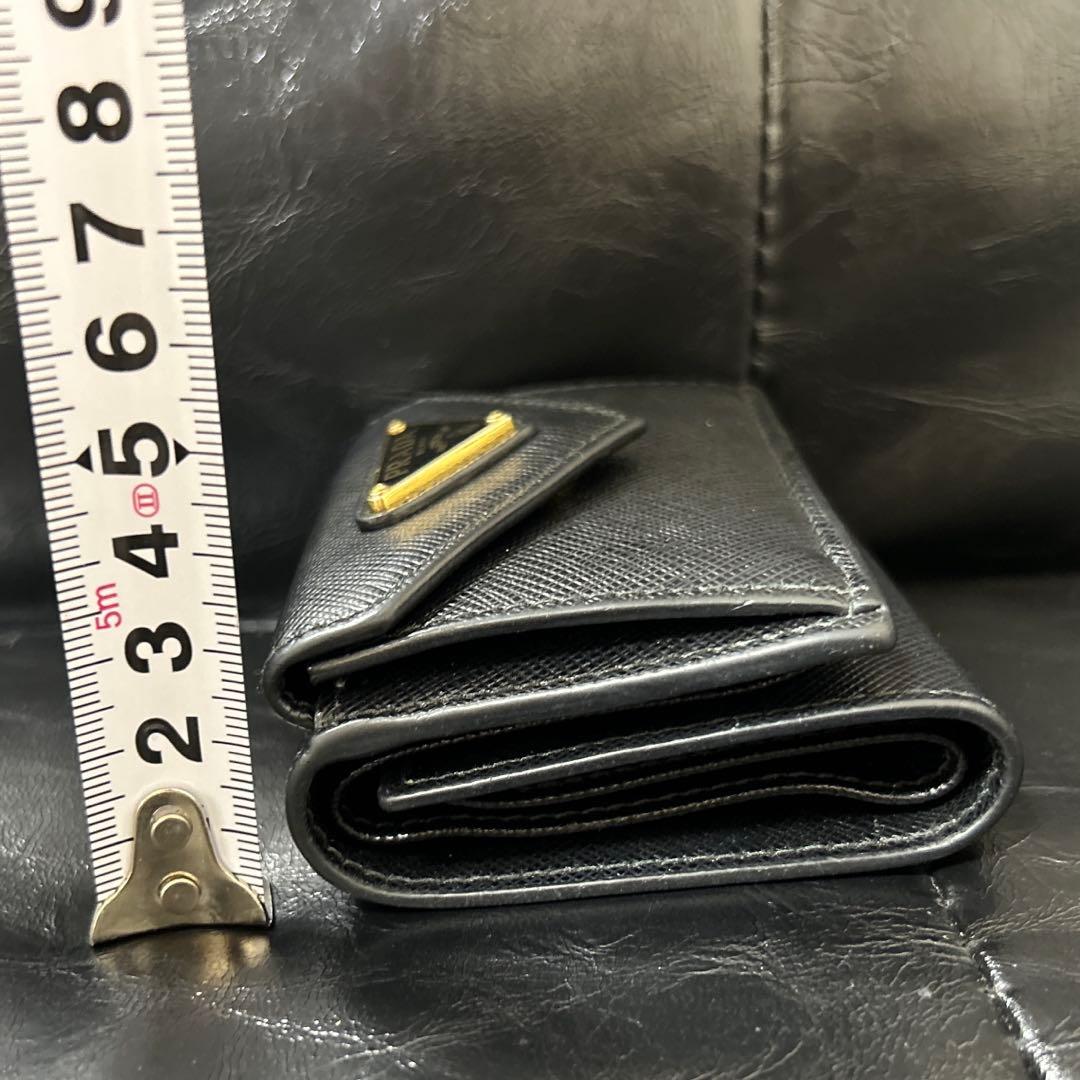 PRADA プラダ サフィアーノ ゴールド三角バッジ 財布 ブラック ウォレット