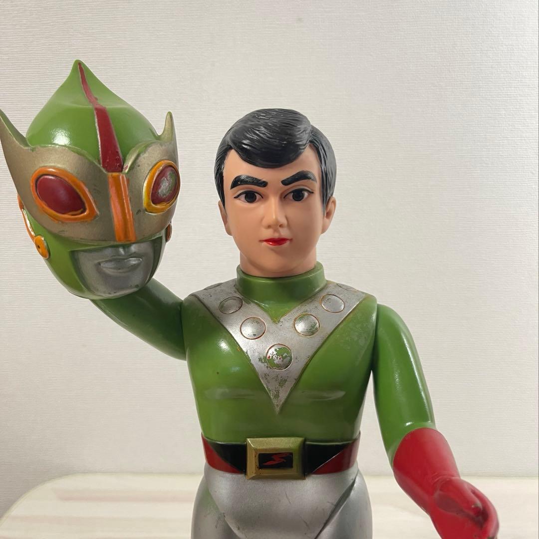 旧バンダイ ソフビ サンダーマスク フィギュア 東洋エージェンシー 面替え