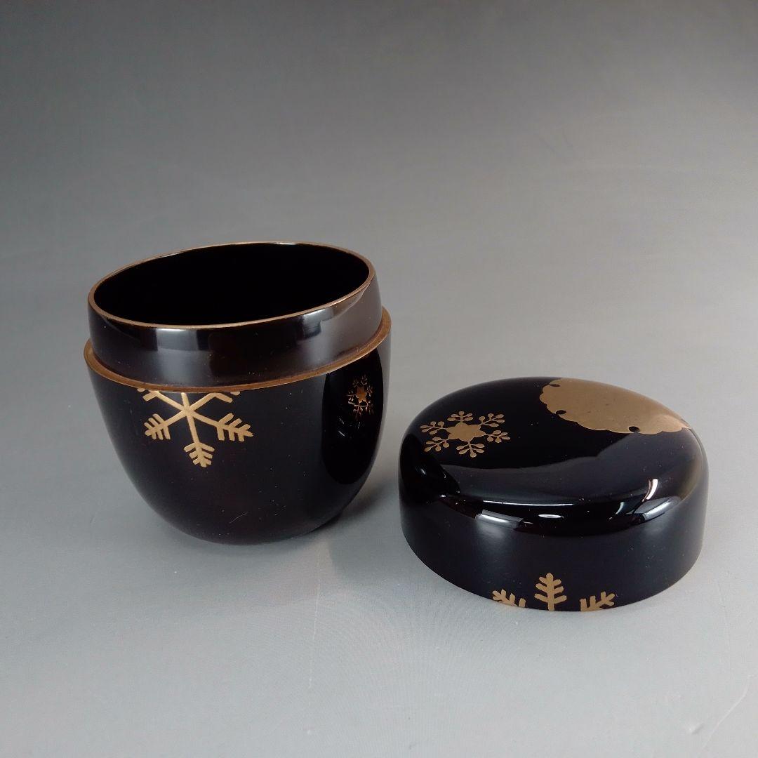 雪華蒔絵　雪花蒔絵　中棗　剛山箱