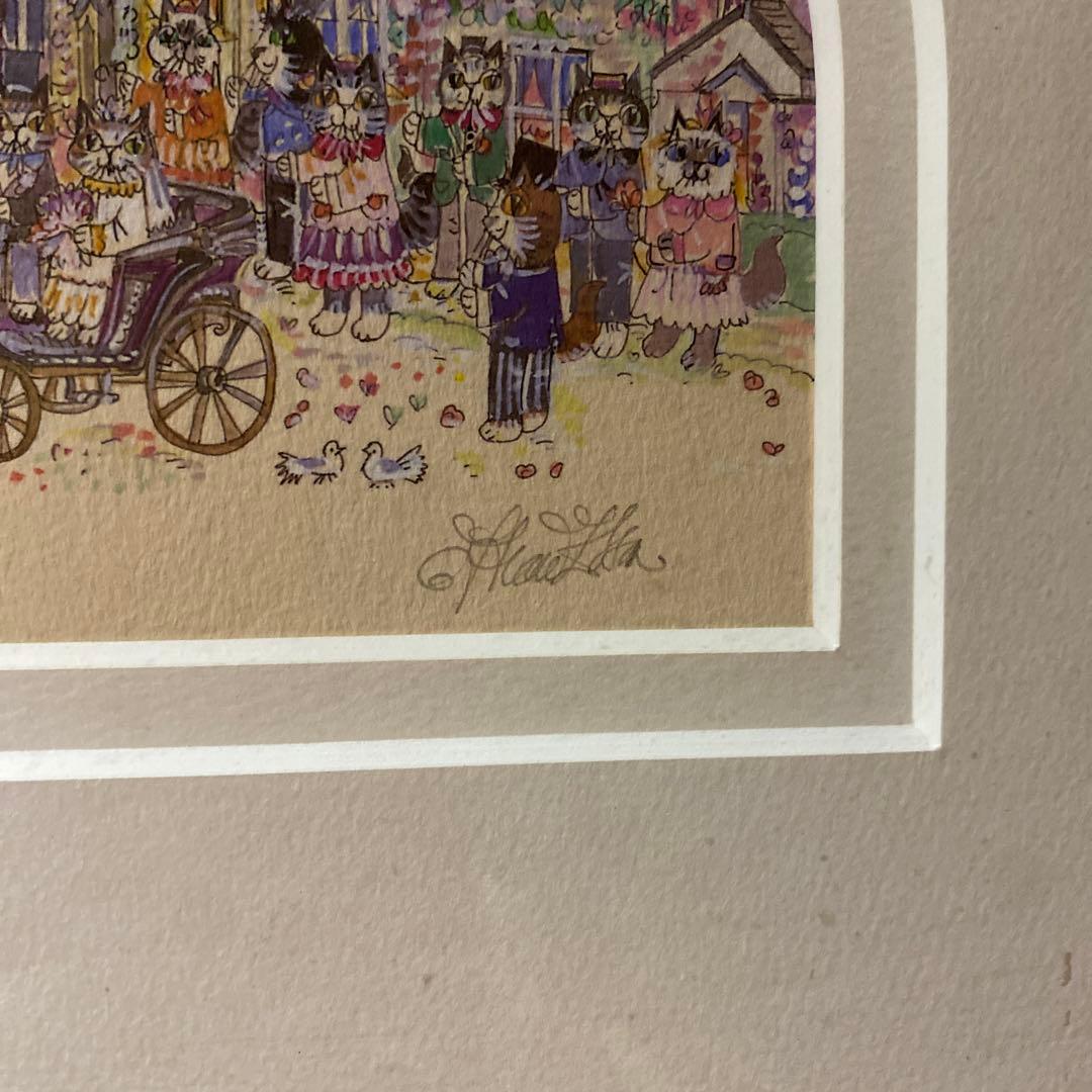 95/250ダイアンエルソン リトグラフ 版画 猫のアート 限定品