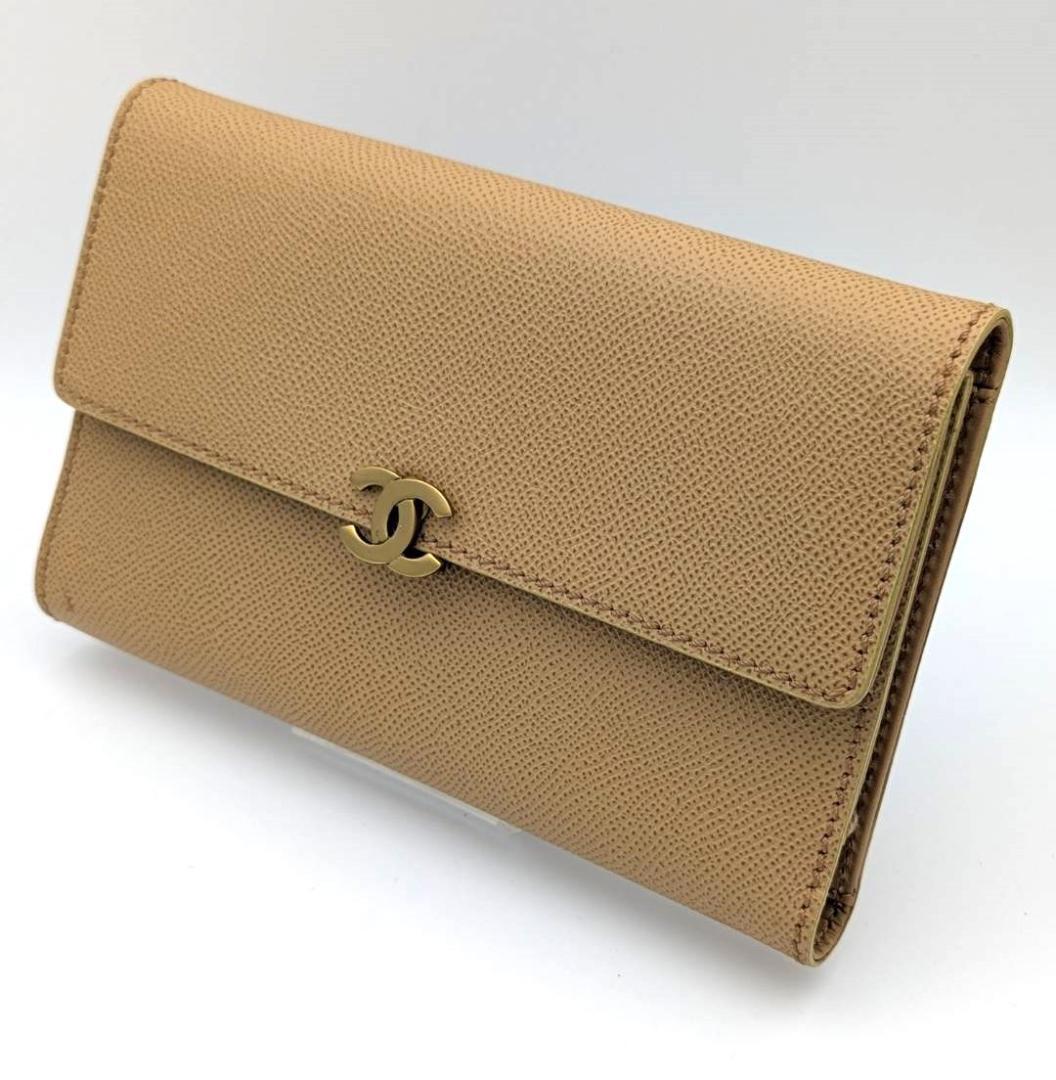 ❤️【未使用級】シャネル 三つ折り 財布 キャビアスキン　ココマーク ココロック