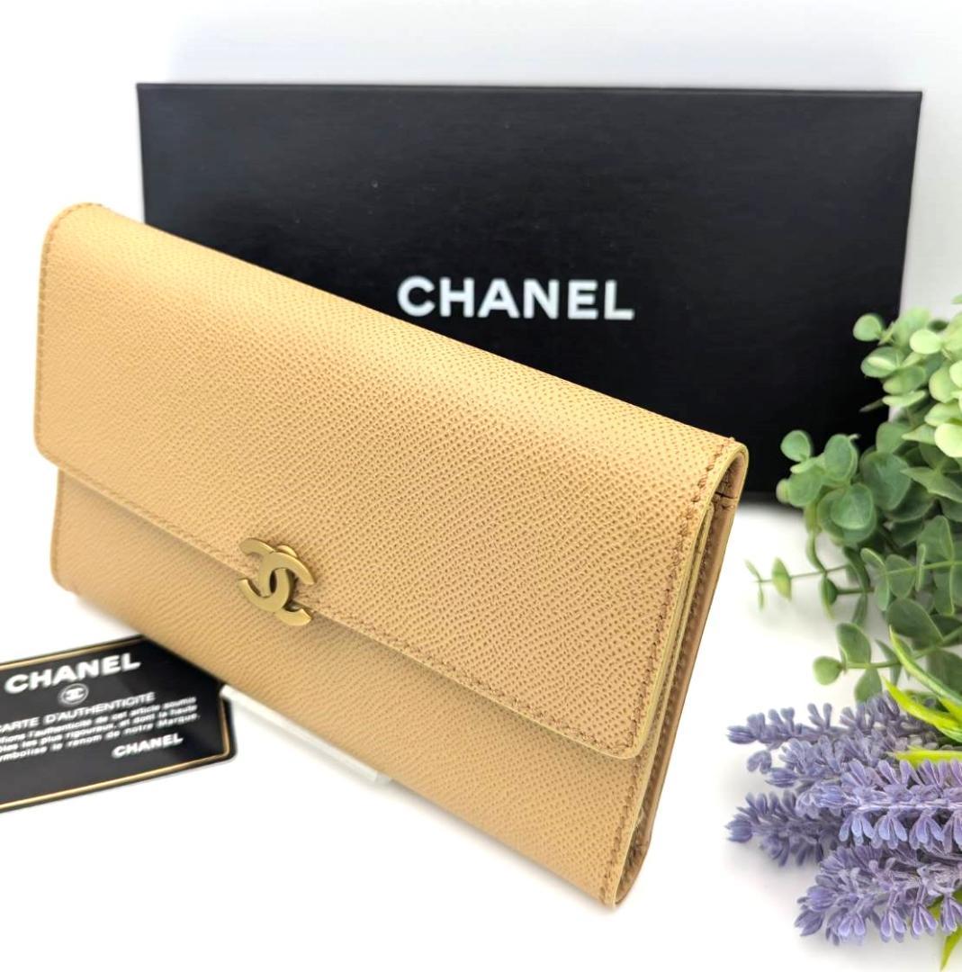 ❤️【未使用級】シャネル 三つ折り 財布 キャビアスキン　ココマーク ココロック