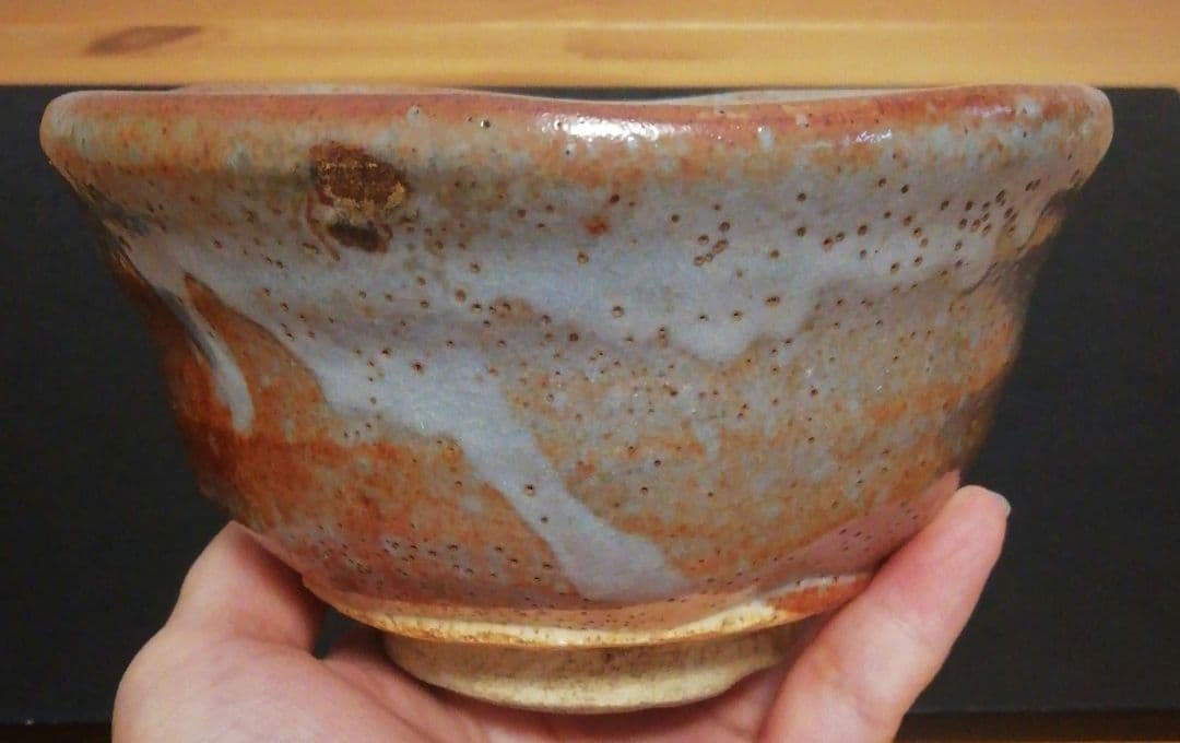 加藤十右衛門作　志野焼　鼠志野　茶碗　共箱　茶道具