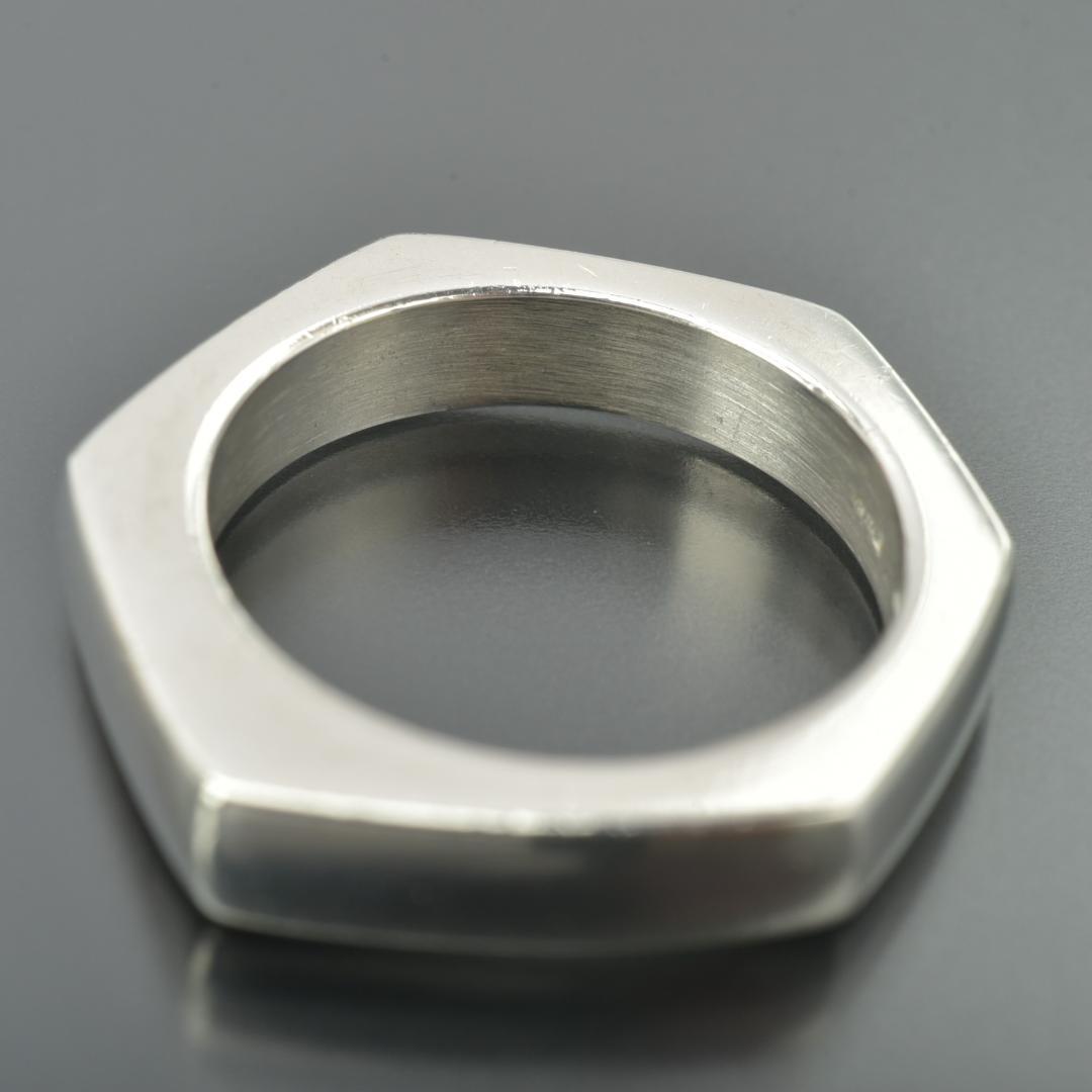 磨き済/美品 GUCCI リング 15号/17.6mm SV 925 ヘキサゴン
