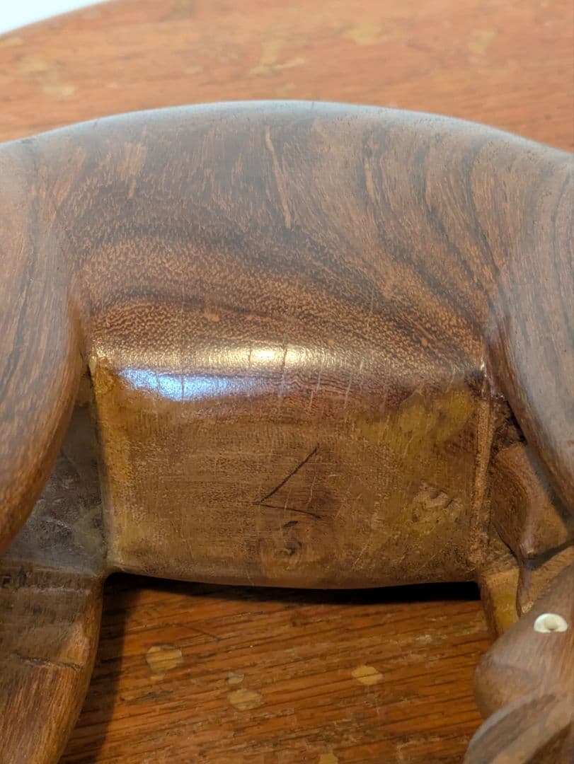 ヴィンテージ 木製 木彫りのオブジェ 母鹿と子鹿 チーク