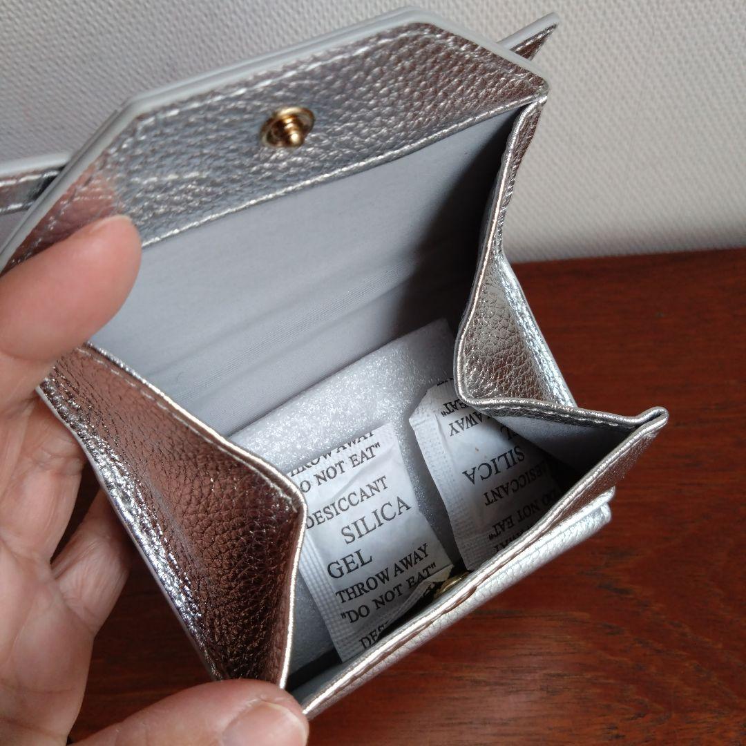 TOV　トーヴ　リボンデザイン　三つ折り財布　ミニウォレット　シルバー　イエナ