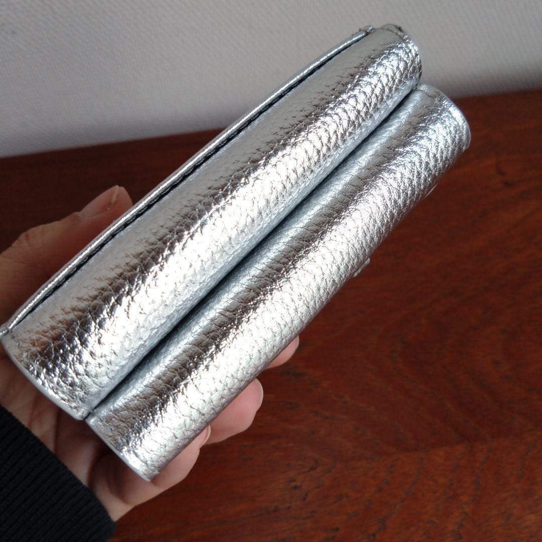 TOV　トーヴ　リボンデザイン　三つ折り財布　ミニウォレット　シルバー　イエナ