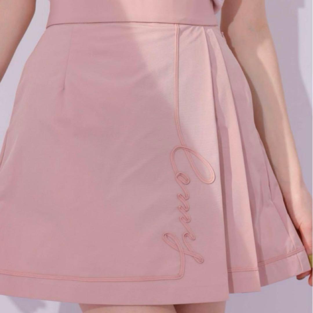 エイミー ゴルフウェア ロゴラップスカートピンクゴルフスカート eimy