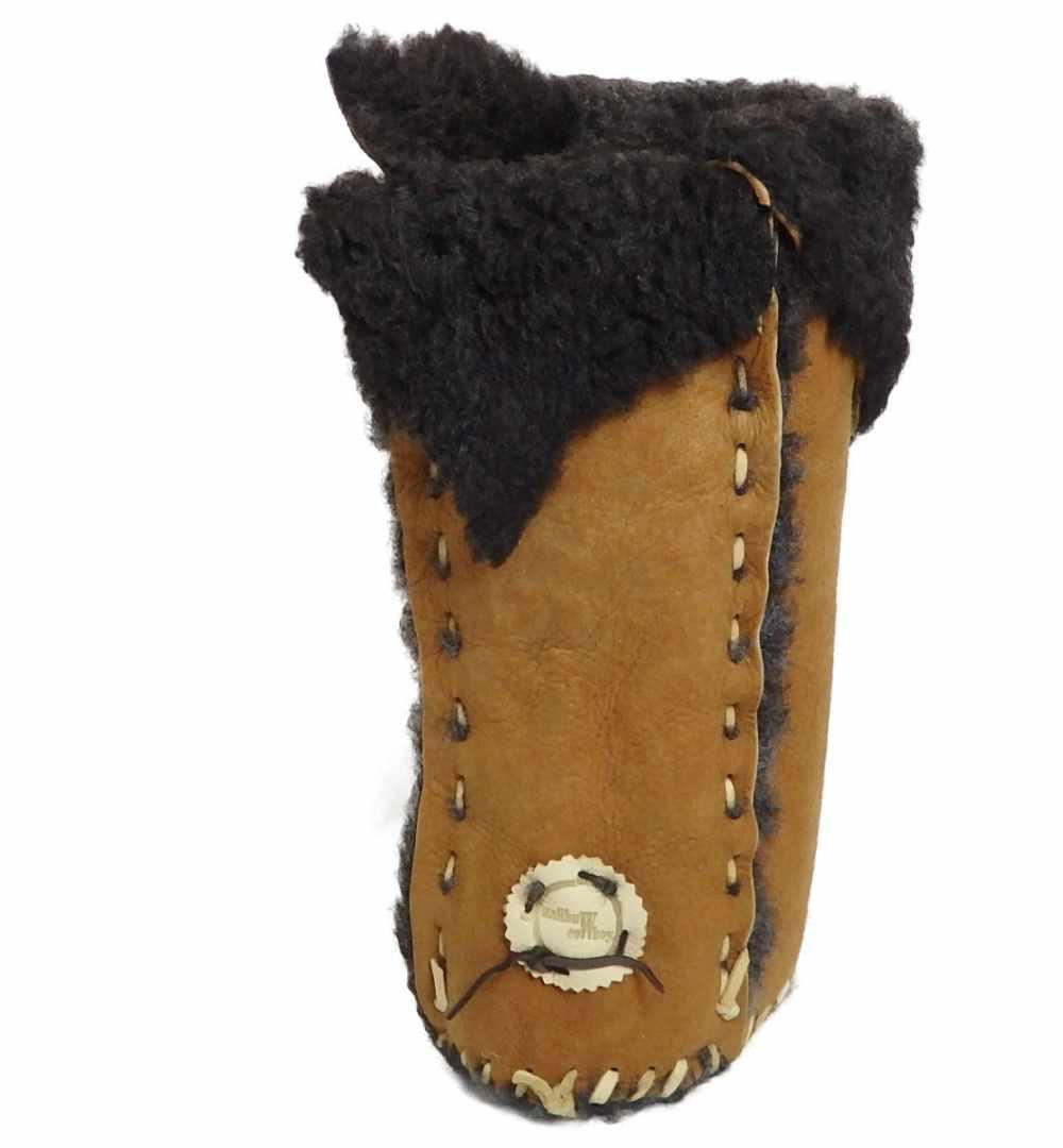 新品処分Malibu Cowboy 本革 ムートン　レッグウオーマー キャメル