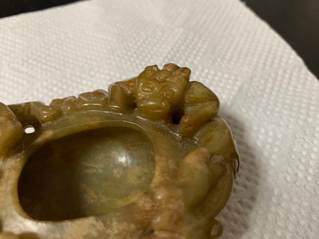 中国 唐物 砡 時代物 漢代龍水盂 玉器 中国美術 骨董品 和田玉 置物 古美術