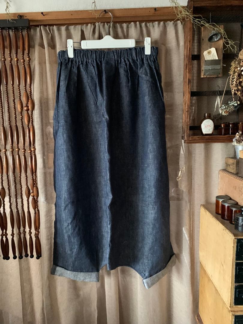 ⑧ イチ アンティークス デニムリネン サルエルパンツ