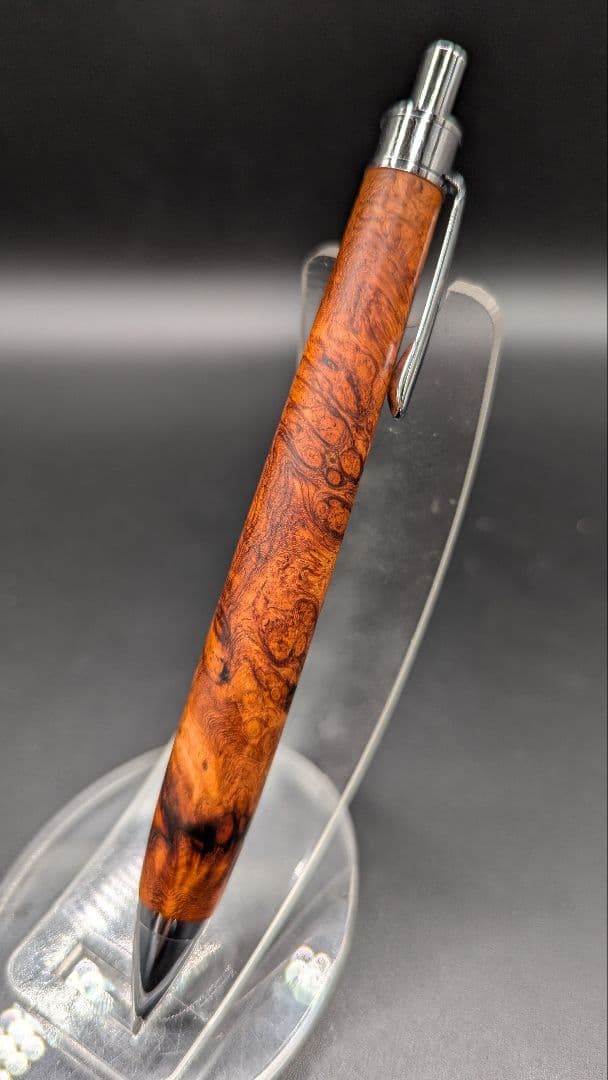 465ペン工房翌檜　本花梨　瘤杢　木軸シャーペン　ボールペン