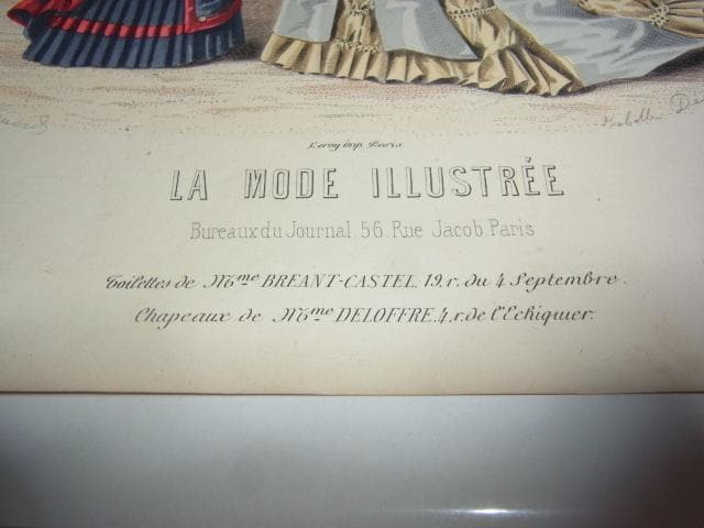 1880年銅版画◆フランス ファッション誌『ラ・モード・イリュストレ』No.28