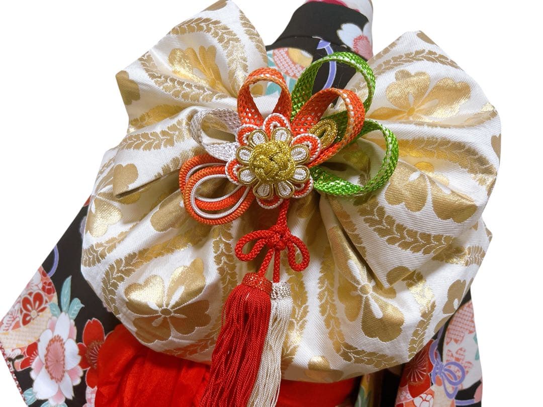 上品黒系♡七五三　7歳　女の子　フルセット　一式　ゴールド