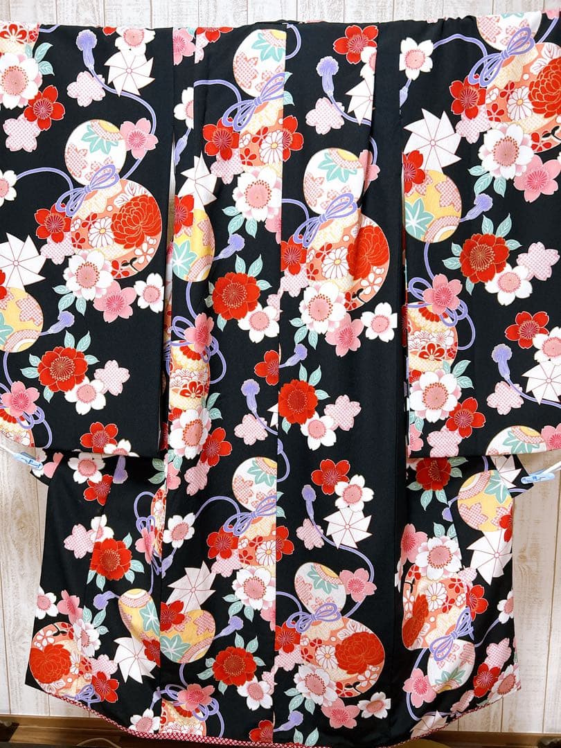 上品黒系♡七五三　7歳　女の子　フルセット　一式　ゴールド