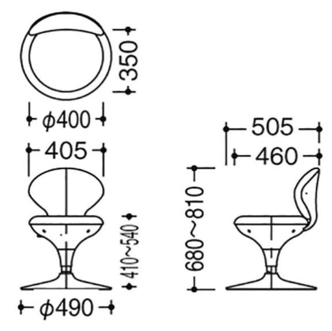 【P1】sakaya 患者用チェア 布張り 背付 円盤脚 座面回転